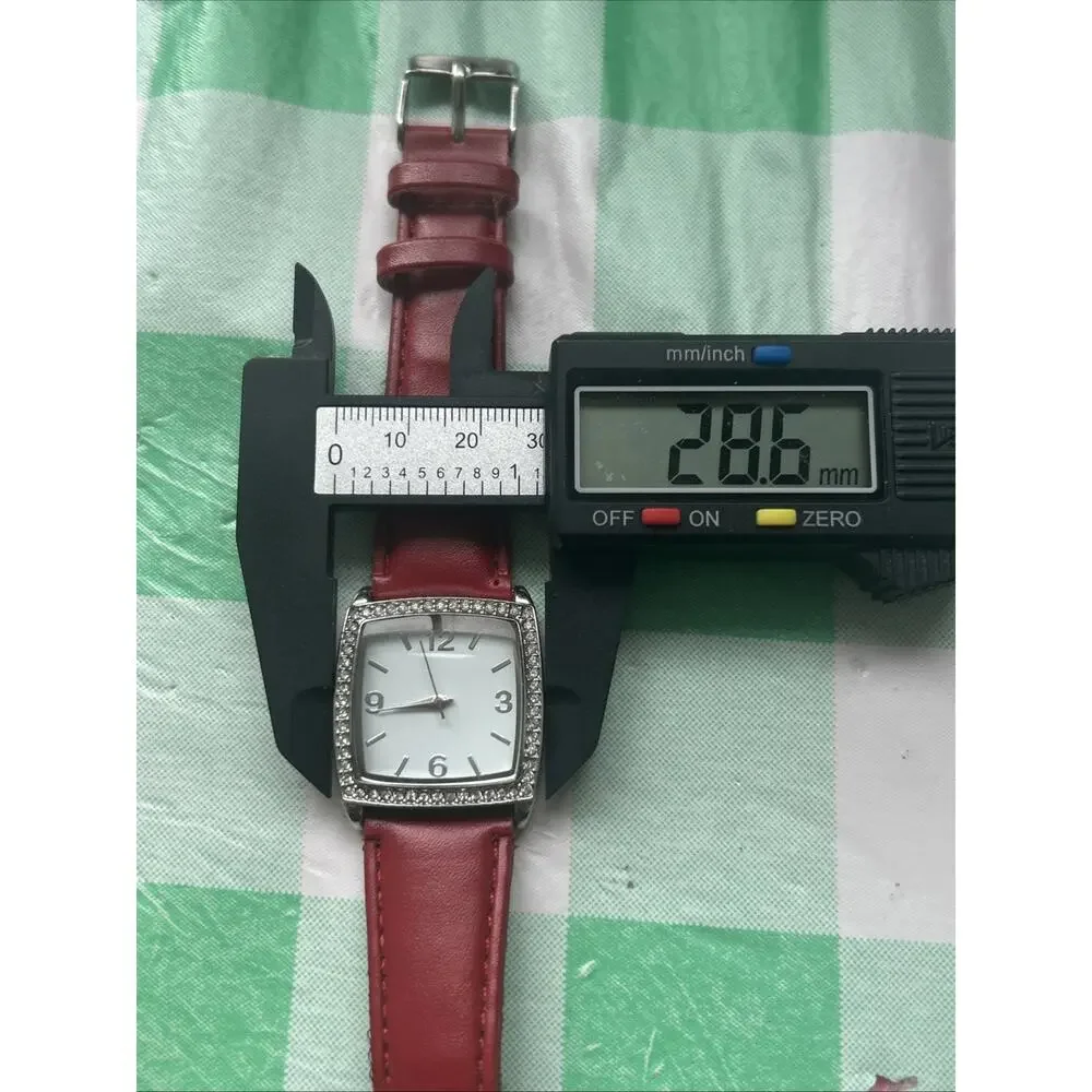 Merona Silver Tone Red Band Women’s Quartz Watch